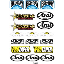 Rebon Moto Design Sticker Seti Karışık Ekipman Kask Motorsiklet 01