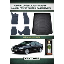 Yek Cars Volkswagen Passat (B6) 2006 Model Karbonlu Kauçuk Paspas Seti ve Bagaj Havuzu
