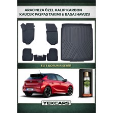 Yek Cars Opel Corsa F 2025 Model Karbonlu Kauçuk Paspas Seti ve Bagaj Havuzu