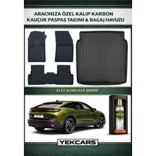 Yek Cars Peugeot 408 Hybrid Yeni Kasa 2026 Model Karbonlu Kauçuk Paspas Seti ve Bagaj Havuzu