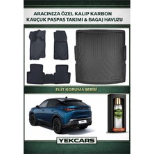 Yek Cars Peugeot 3008 Hybrid 2026 Model Karbonlu Kauçuk Paspas Seti ve Alt Bagaj Havuzu