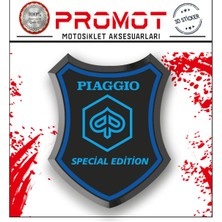 Rebon Moto Design Stıcker Seti Piaggio Uyumlu Sperlik 3D Damla Logo 3