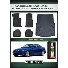 Yek Cars Bmw E46 1998 Model Karbonlu Kauçuk Paspas Seti ve Bagaj Havuzu