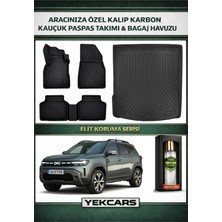Yek Cars Renault Duster Full Hybrid 2026 Model Karbonlu Kauçuk Paspas Seti ve Bagaj Havuzu