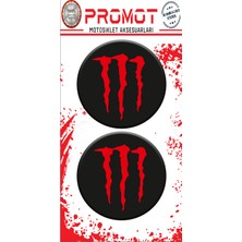 Rebon Moto Design Damla Logo Sticker Monster Kabartmalı 5X5CM 05