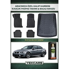 Yek Cars Bmw E90 2012 Model Karbonlu Kauçuk Paspas Seti ve Bagaj Havuzu