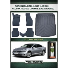 Yek Cars Volkswagen Passat (B8) 2018 Model Karbonlu Kauçuk Paspas Seti ve Bagaj Havuzu
