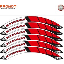 Rebon Moto Design Motosiklet Jant Şeridi Mondial Strada Uyumlu 3