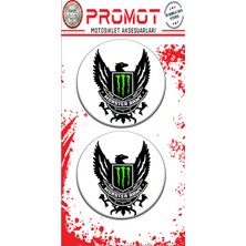 Rebon Moto Design Damla Logo Sticker Monster Kabartmalı 5X5CM 12