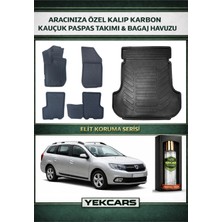 Yek Cars Dacia Logan Mcv 2015 Model Karbonlu Kauçuk Paspas Seti ve Bagaj Havuzu