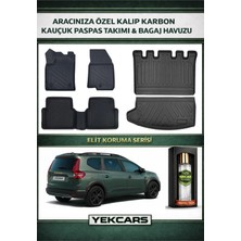 Yek Cars Dacia Jogger 2023 Model Karbonlu Kauçuk Paspas Seti ve Bagaj Havuzu