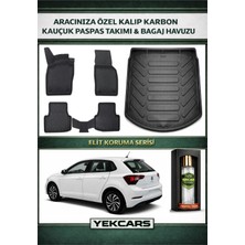 Yek Cars Volkswagen Polo Style/life Paket 2024 Model Karbonlu Kauçuk Paspas Seti ve Üst Bagaj Havuzu