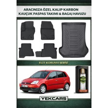 Yek Cars Ford Fiesta 2010 Model Karbonlu Kauçuk Paspas Seti ve Bagaj Havuzu