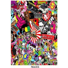 Rebon Moto Design Sticker Seti Hellaflush Tasarımlı Grenaj Kaplama 11