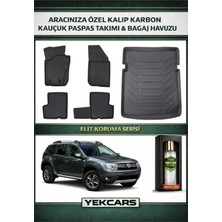 Yek Cars Dacia Duster 4x4 2012 Model Karbonlu Kauçuk Paspas Seti ve Bagaj Havuzu