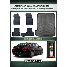 Yek Cars Opel Astra J Sedan 1.4 2013 Model Karbonlu Kauçuk Paspas Seti ve  Bagaj Havuzu