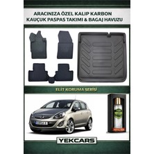 Yek Cars Opel Corsa D 2012 Model Karbonlu Kauçuk Paspas Seti ve Bagaj Havuzu