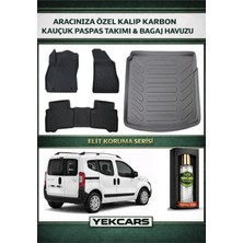 Yek Cars Peugeot Bipper 2016 Model Karbonlu Kauçuk Paspas Seti ve Bagaj Havuzu