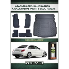 Yek Cars Mercedes W205 2020 Model Karbonlu Kauçuk Paspas Seti ve Rampalı Bagaj Havuzu
