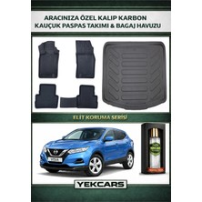 Yek Cars Nissan Qashqai Visia 2020 Model Karbonlu Kauçuk Paspas Seti ve Bagaj Havuzu