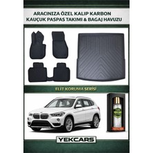 Yek Cars Bmw X1 2020 Model Karbonlu Kauçuk Paspas Seti ve Üst Bagaj Havuzu