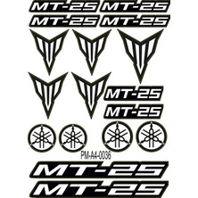 Rebon Moto Design Sticker Seti Mt-25 Yamaha mt Motosiklet A4 Ebatı 01