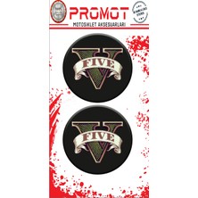 Rebon Moto Design Damla Logo Sticker Grand Theft Auto Tasarımlı Kabartmalı 5X5CM 02