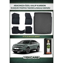 Yek Cars Citroen C4 Elektrikli 2026 Model Karbonlu Kauçuk Paspas Seti ve Üst Bagaj Havuzu