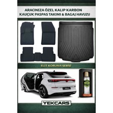 Yek Cars Volkswagen T-Roc Yeni Kasa 2026 Model Karbonlu Kauçuk Paspas Seti ve Üst Bagaj Havuzu