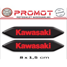 Rebon Moto Design Damla Logo Kawasaki Kabartmalı 2'li Sticker 001
