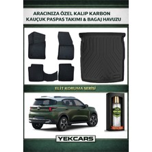 Yek Cars Citroen C3 Aircross Hybrid 2026 Model Karbonlu Kauçuk Paspas Seti ve Üst Bagaj Havuzu