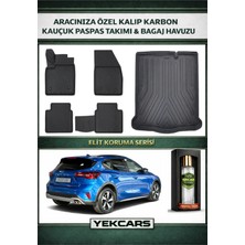 Yek Cars Ford Focus Hatchback 2022 Model Karbonlu Kauçuk Paspas Seti ve Bagaj Havuzu