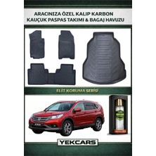 Yek Cars Honda Cr-V 2014 Model Karbonlu Kauçuk Paspas Seti ve Bagaj Havuzu