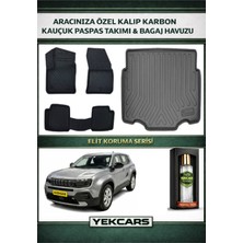 Yek Cars Jeep Avenger 2023 Model Karbonlu Kauçuk Paspas Seti ve Alt Bagaj Havuzu