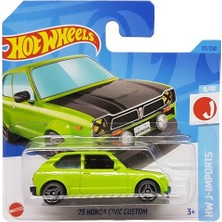 MarkEntegra Hot Wheels - ´73 Honda Civic Custom - Hw J-Imports 8/10 - HKG40 - Short Card - Yeşil - Mattel 2023