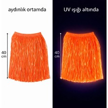 MiraLive Neon Turuncu Hawaii Parti Eteği 40 cm