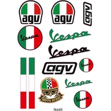 Rebon Moto Design Sticker Seti Vespa Agv Ekipman Kask Motorsiklet 02