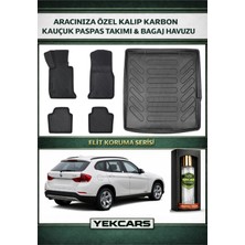 Yek Cars Bmw X1 2015 Model Karbonlu Kauçuk Paspas Seti ve Bagaj Havuzu