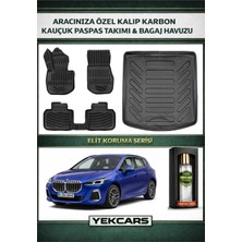 Yek Cars Bmw U06 Active Tourer (Hybrid) 2025 Model Karbonlu Kauçuk Paspas Seti ve Bagaj Havuzu