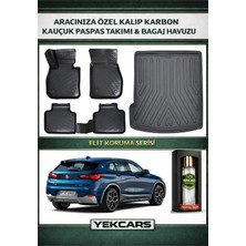 Yek Cars Bmw X2 2019 Model Karbonlu Kauçuk Paspas Seti ve Bagaj Havuzu