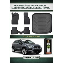 Yek Cars Seat Ateca 4x4 2026 Model Karbonlu Kauçuk Paspas Seti ve Bagaj Havuzu