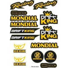 Rebon Moto Design Sticker Seti Mondial Drift Motosiklet A4 Ebatı 04