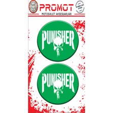 Rebon Moto Design Damla Logo Sticker Punısher Tasarım Kabartmalı 5X5CM 05