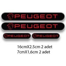 Rebon Moto Design Otomobil Stıcker Seti Peugeot 3D Damla 4'lü 1