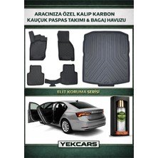 Yek Cars Skoda Octavia E-Tech 2023 Model Karbonlu Kauçuk Paspas Seti ve Bagaj Havuzu