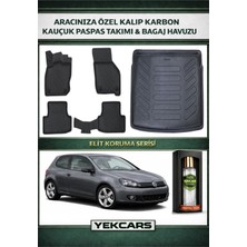 Yek Cars Volkswagen Golf (6) 2009 Model Karbonlu Kauçuk Paspas Seti ve Bagaj Havuzu