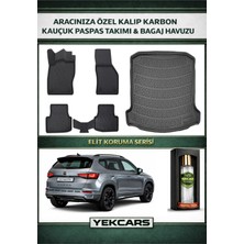 Yek Cars Cupra Ateca 2026 Model Karbonlu Kauçuk Paspas Seti ve Bagaj Havuzu
