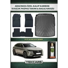 Yek Cars Ds 7 Crossback E-Tense 2021 Model Karbonlu Kauçuk Paspas Seti ve Bagaj Havuzu