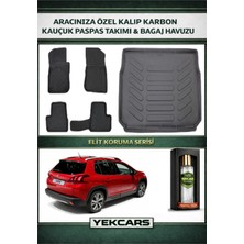 Yek Cars Peugeot 2008 2017 Model Karbonlu Kauçuk Paspas Seti ve Bagaj Havuzu