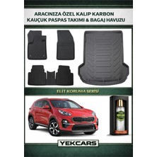 Yek Cars Kia Sportage 2020 Model Karbonlu Kauçuk Paspas Seti ve Bagaj Havuzu